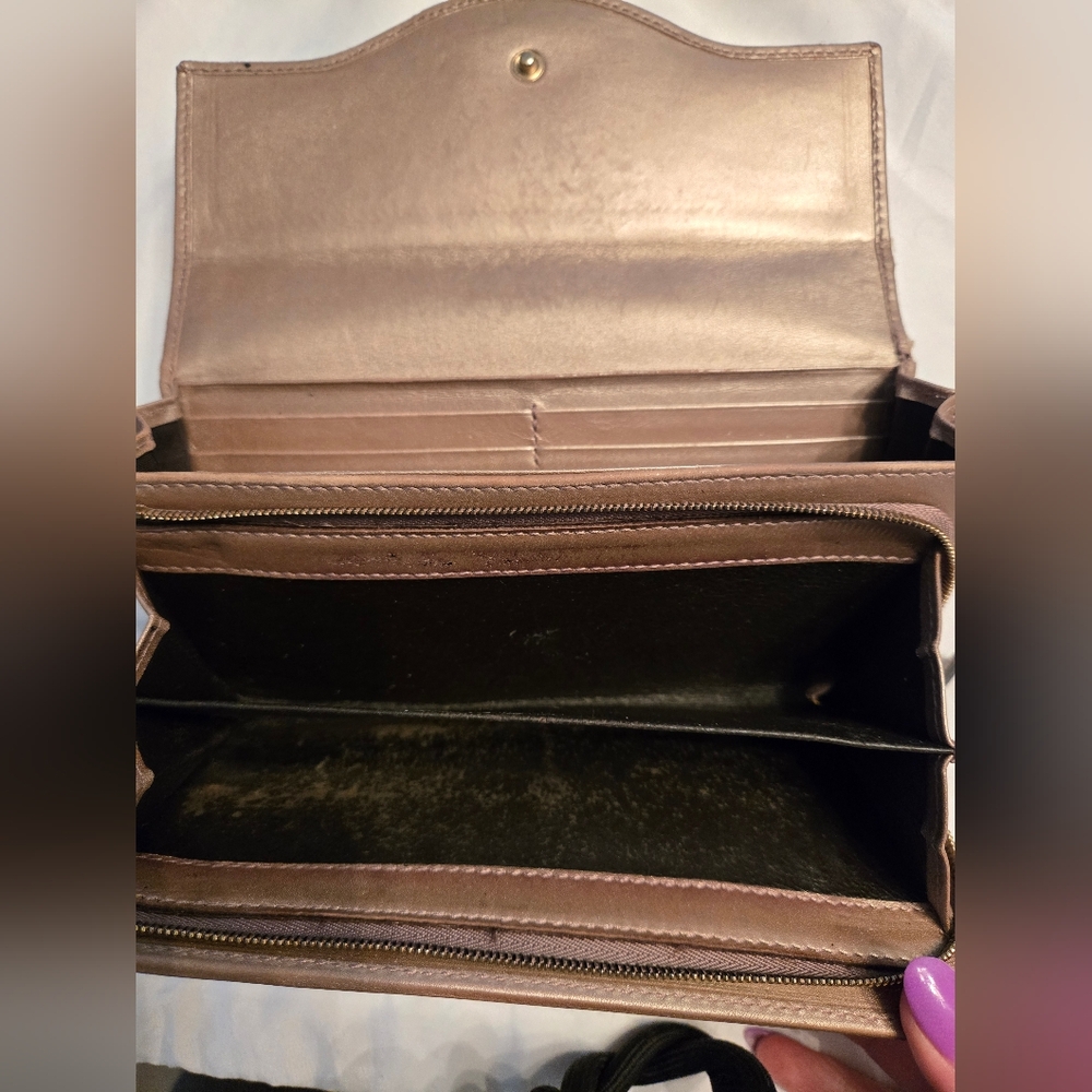 Gucci Metallic Brown Gold Taupe GG Continental Wallet - Picture 6 of 10